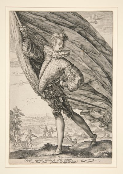 Chorąży, odwrócony w lewo autorstwa Hendrick Goltzius