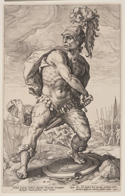 Titus Manlius Torquatus, z książki The Roman Heroes autorstwa Hendrick Goltzius