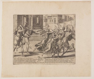 Każdemu według jego potrzeb, z Litis Abusus (Nadużycia prawa) autorstwa Hendrick Goltzius