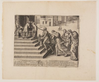 Nierówna sprawiedliwość, z Litis Abusus (Nadużycia prawa) autorstwa Hendrick Goltzius