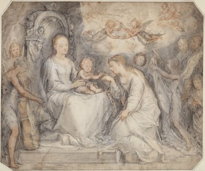 Zaślubiny świętej Katarzyny autorstwa Hendrick Goltzius