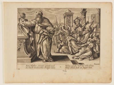 Męczeństwo św. Mateusza, z Męczeństwo Chrystusa i Apostołów autorstwa Hendrick Goltzius