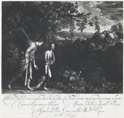 Tobiasz z Aniołem autorstwa Hendrick Goudt