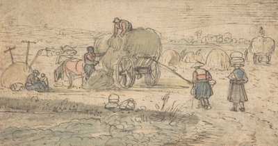 Chłopi Załadunek Siana, ca. 1620s. autorstwa Hendrick. Hendrick Avercamp,Avercamp