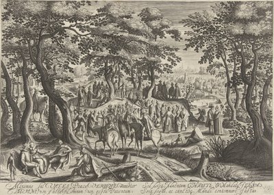 Jan Chrzciciel przemawia do tłumu autorstwa Hendrick Hondius (I)