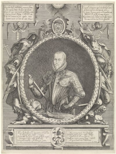 Portret Mauritsa, księcia Orange autorstwa Hendrick Hondius (I)