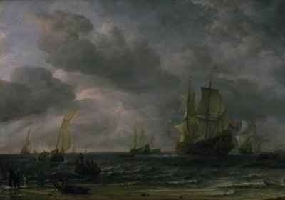 Statki na wietrze u wybrzeży Holandii autorstwa Hendrick Jacobsz Dubbels
