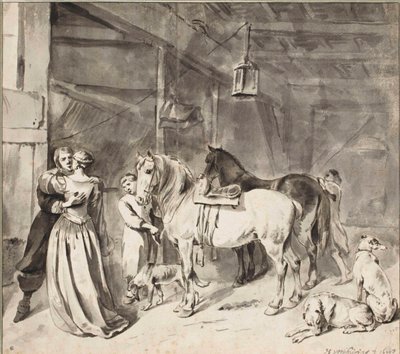 Kawaler licytujący pożegnanie z damą, 1678 autorstwa Hendrick Verschuring