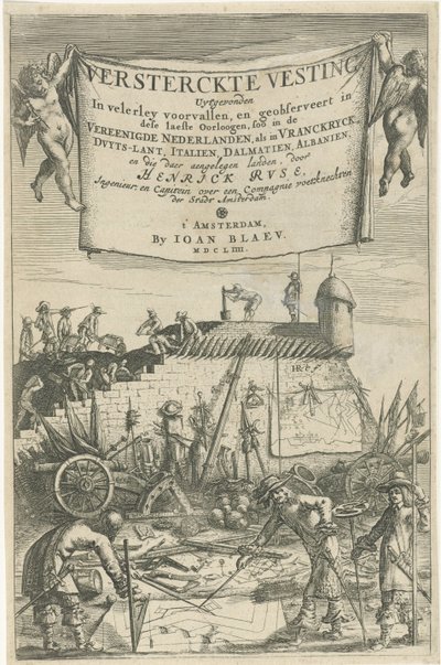Strona tytułowa dla Henricha Ruse, Versterckte Vesting, 1654 autorstwa Hendrick baron van Ruse