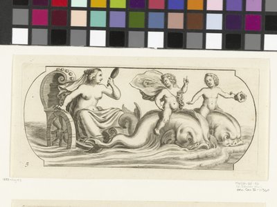 Amfitryt na rydwanie Nouveau Livre des Dieux et Deeßes De la Marine Bouckje of Sea Gods and Goddesses (tytuł serii) autorstwa Hendrick de Keyser (I)