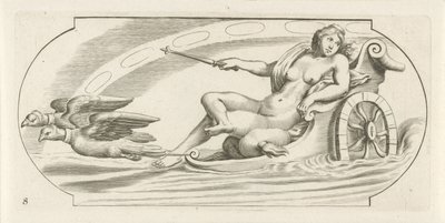 Zorza polarna na rydwanie Nouveau Livre des Dieux et Deeßes De la Marine Bouckje of Sea Gods and Goddesses (tytuł serii) autorstwa Hendrick de Keyser (I)