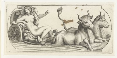 Europa na rydwanie Nouveau Livre des Dieux et Deeßes De la Marine Bouckje of Sea Gods and Goddesses (tytuł serii) autorstwa Hendrick de Keyser (I)