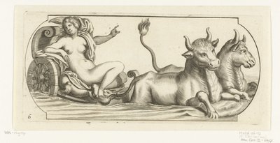 Europa na rydwanie Nouveau Livre des Dieux et Deeßes De la Marine Bouckje of Sea Gods and Goddesses (tytuł serii) autorstwa Hendrick de Keyser (I)