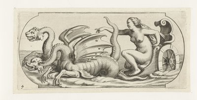 Bogini na rydwanie Nouveau Livre des Dieux et Deeßes De la Marine Bouckje of Sea Gods and Goddesses (tytuł serii) autorstwa Hendrick de Keyser (I)