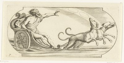 Marsz na rydwanie Nouveau Livre des Dieux et Deeßes De la Marine Bouckje of Sea Gods and Goddesses (tytuł serii) autorstwa Hendrick de Keyser (I)