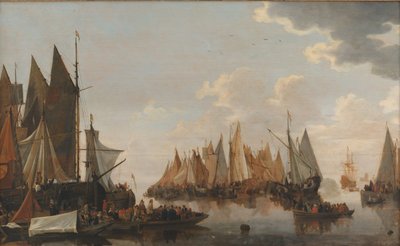 Zaokrętowanie wojsk na holenderskiej rzece autorstwa Hendrick de Meijer