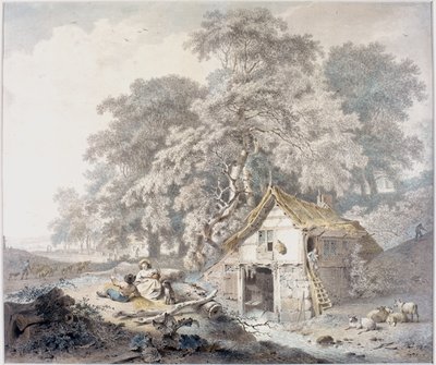 Stary Młyn (tusz i ołówek i akwarela na papierze) autorstwa Hendrick de Meyer