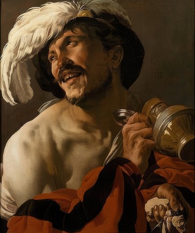 Szczęśliwy pijący. 1625 autorstwa Hendrick ter Brugghen