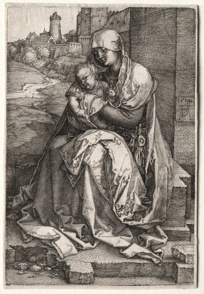 Dziewica z Dzieciątkiem siedzącym pod ścianą autorstwa Hendrick ter Brugghen