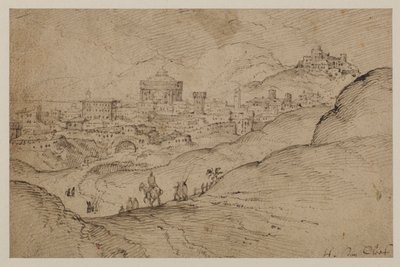 Krajobraz z widokiem na miasto, XVI w. autorstwa Hendrick van Cleve