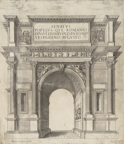 Senat Ludu Cesarstwa Rzymskiego, Tytus, Wespazjan, syn Wespazjana, August autorstwa Hendrick van Schoel