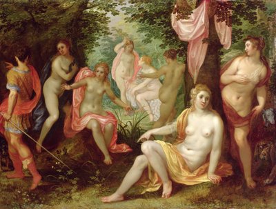 Diana i Acteon, 1608 (olej na miedzi) autorstwa Hendrick van and Brueghel Balen