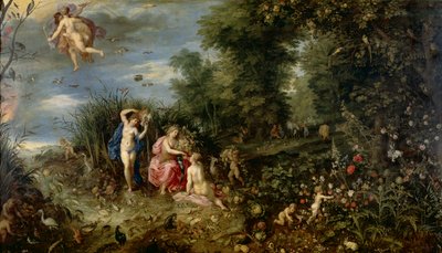 Obfitość i cztery żywioły, ok. 1615 (olej na płycie) autorstwa Hendrick van and Brueghel Jan (1568 1625) Balen