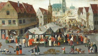 Rynek, Hendrick van Steenwijck Younger (około 1580-1649) autorstwa Hendrick van the younger Steenwijck