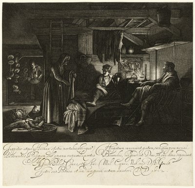 Jowisz i Merkury w domu Filemona i Baucis autorstwa Hendrick von Goudt