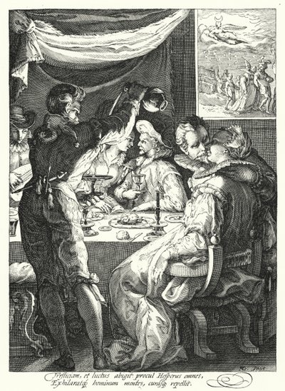 Wieczór (grawerowanie) autorstwa Hendrik (after) Goltzius