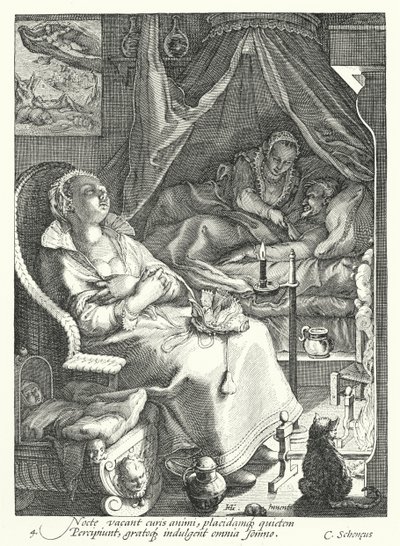 Noc (grawerowanie) autorstwa Hendrik (after) Goltzius