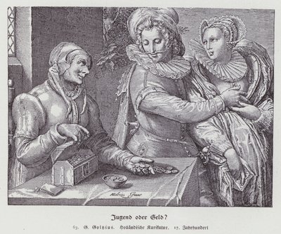 Nierówna miłość autorstwa Hendrik (after) Goltzius