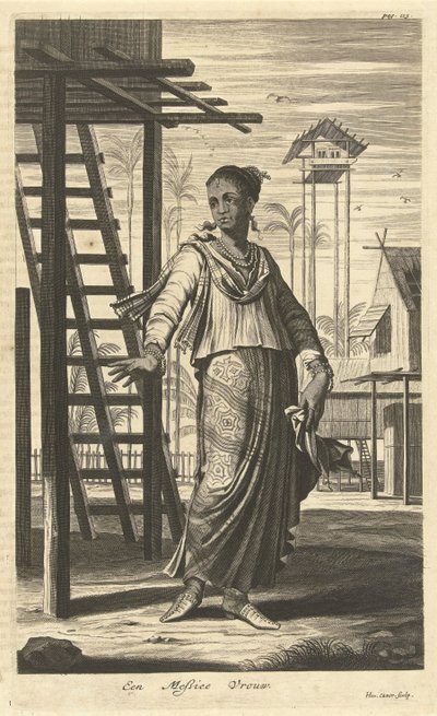 Portret kobiety o mieszanym pochodzeniu etnicznym Kobieta Mastice (tytuł na obiekcie) autorstwa Hendrik Causé