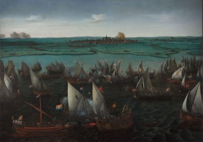 Bitwa między holenderskimi i hiszpańskimi statkami na Haarlemmermeer Bitwa między holenderskimi i hiszpańskimi okrętami na Haarlemmermeer, 26 maja 1573 r. autorstwa Hendrick Cornelisz. Vroom