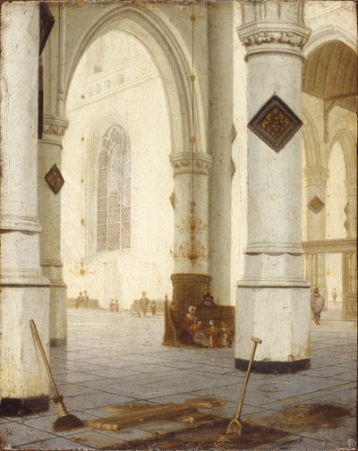 Wnętrze kościoła (olej na desce) autorstwa Hendrik Cornelisz. van Vliet