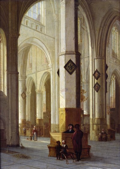 Wnętrze kościoła św. Bawona, Haarlem, ok. 1611-12 autorstwa Hendrik Cornelisz. van Vliet