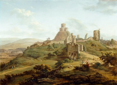 Widok zamku Launceston od południa autorstwa Hendrik Frans de Cort