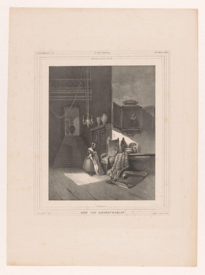Kobieta we wnętrzu Intérieur du 17me siècle / Dawna rezydencja rycerska (tytuł na obiekcie) autorstwa Hendrik Frederik Sartor