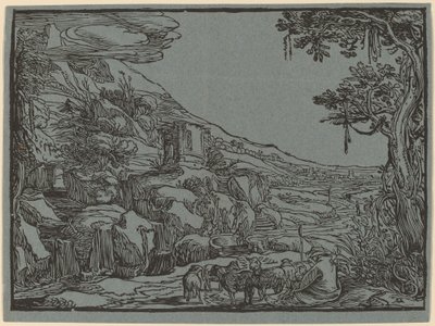 Krajobraz Arkadii autorstwa Hendrik Goltzius
