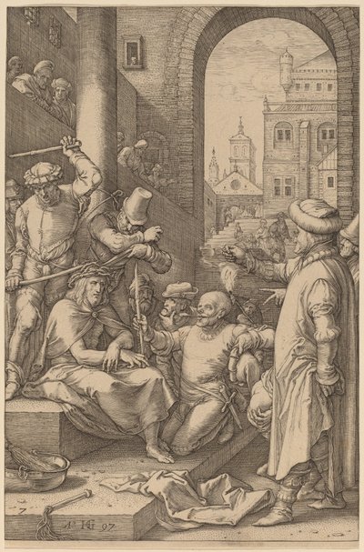 Chrystus ukoronowany cierniem autorstwa Hendrik Goltzius