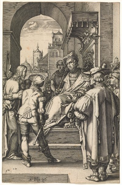 Chrystus przed Piłatem, po 1596 (rycina) autorstwa Hendrik Goltzius