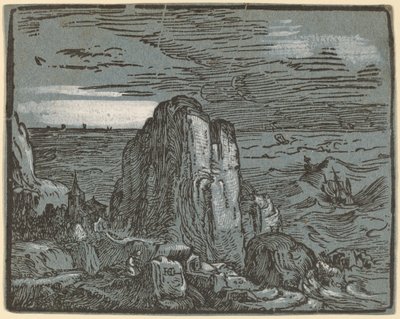 Klif na brzegu morza autorstwa Hendrik Goltzius