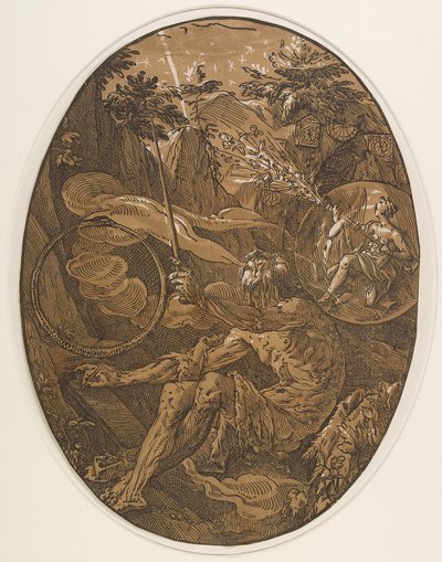 Demogorgon w Jaskini Wieczności, ok. 1930 1588 autorstwa Hendrik Goltzius