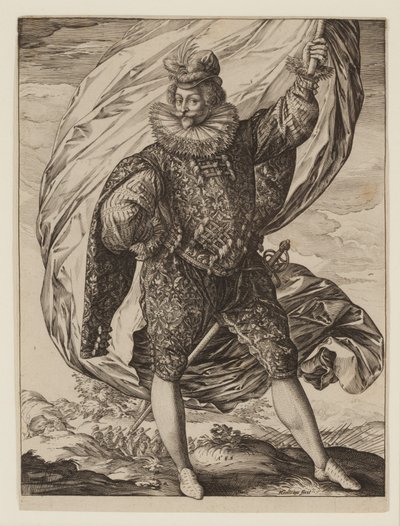 Posiadacz flagi Gerrit Pieters Ruicharer autorstwa Hendrik Goltzius