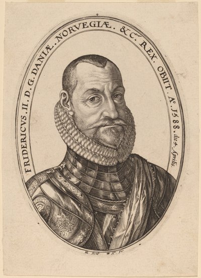 Fryderyk II, król Danii i Norwegii autorstwa Hendrik Goltzius