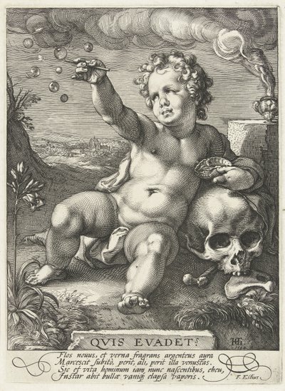 Homo Bulla, 1594 autorstwa Hendrik Goltzius