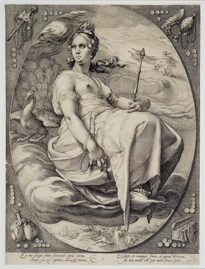 Junona (z Czterech bóstw) autorstwa Hendrik Goltzius
