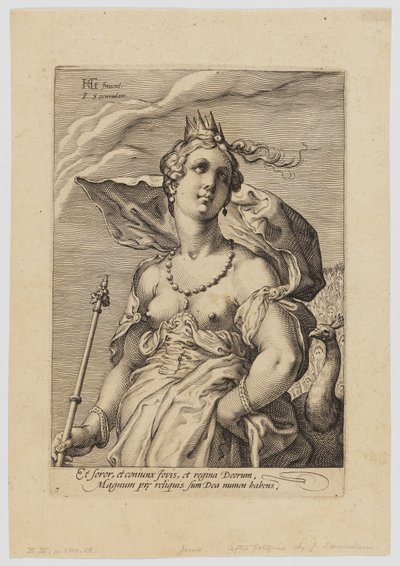 Juno, z Trzech Bogiń autorstwa Hendrik Goltzius