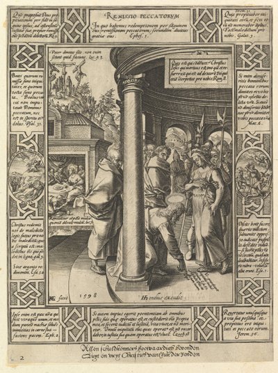 Remissio Peccatorum, z Alegorii chrześcijańskiego wyznania wiary, 1598. autorstwa Hendrik Goltzius