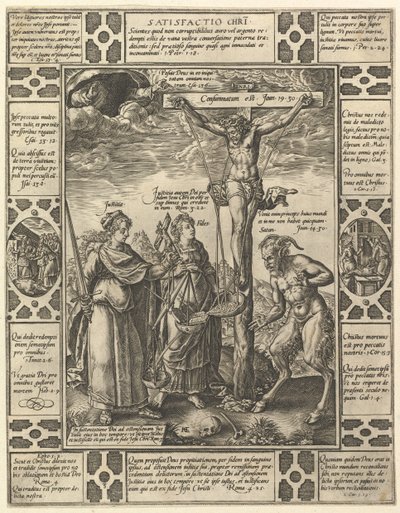 Satisfactio Christi, z Alegorii wiary chrześcijańskiej, z Alego chrześcijańskiego i profanum.... autorstwa Hendrik Goltzius